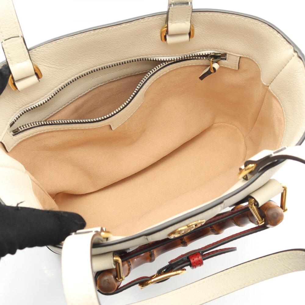 Gucci Diana Bamboo Tote Bag Leather White - Picture 3 of 7